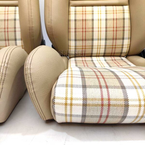 【1 PAIR】AUTHENTIC RECARO LSB TAN TARTAN Very Good Condition