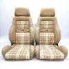 【1 PAIR】AUTHENTIC RECARO LSB TAN TARTAN Very Good Condition